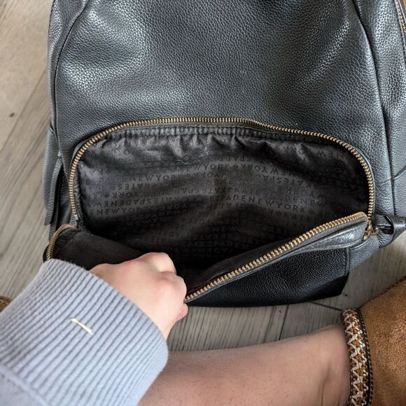 Kate Spade Larchmont Avenue Black Pebbled Leather Backpack - Picture 12 of 13